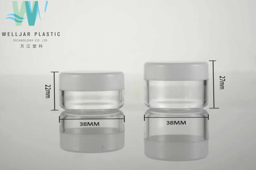 Cosmetic Jar 10g PS Plastic Cream Jar with PP Cap